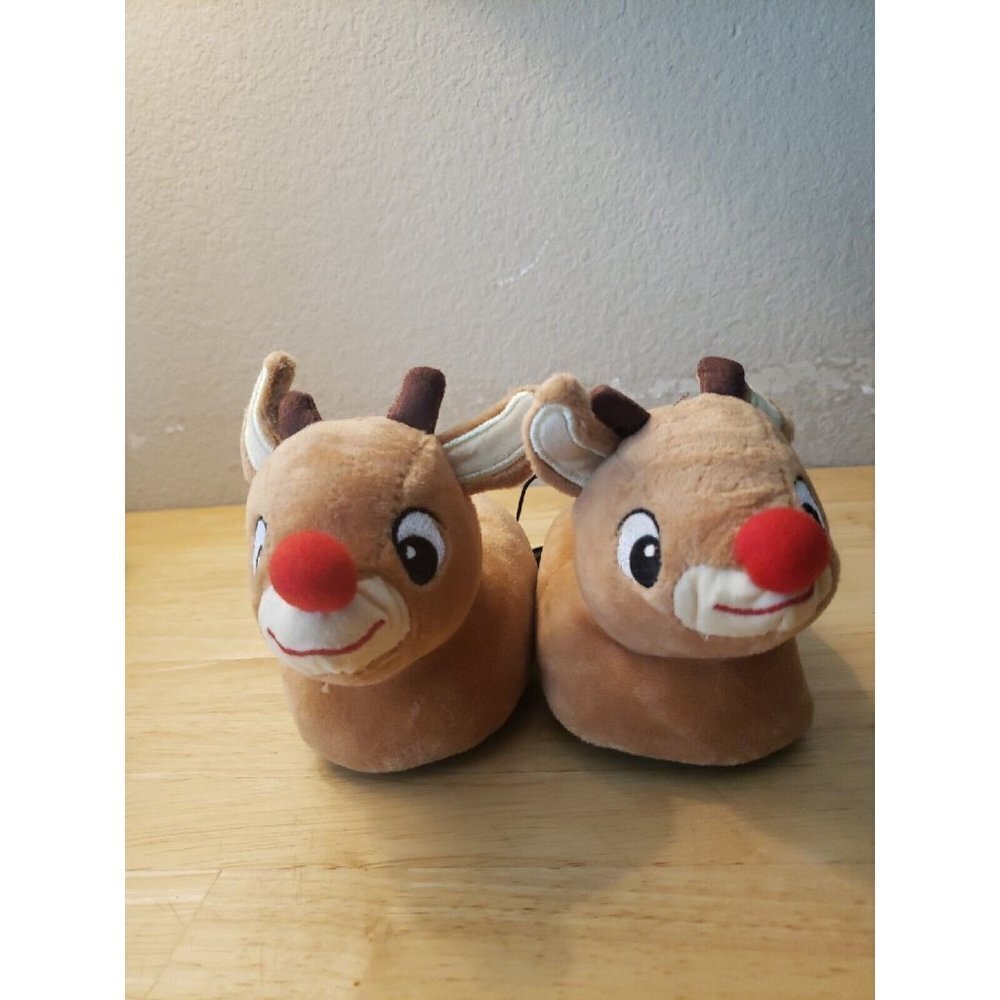 Rudolph the Red Nosed Reindeer Infant Baby Plush Slippers - Size 3 NWT